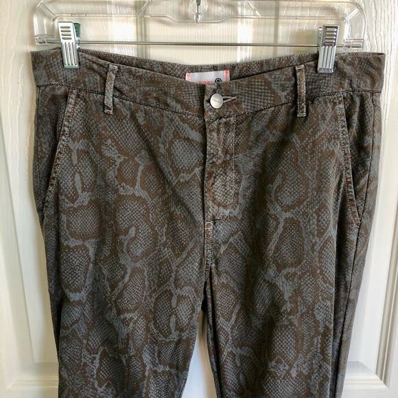 Sundry Python Joggers in Smoke Cotton Pants Ankle Zip Gray & Brown Size 27" - Picture 2 of 10